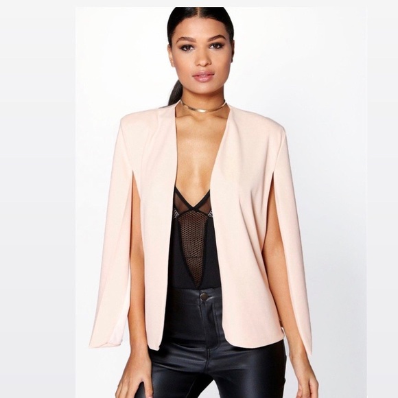 blush cape blazer